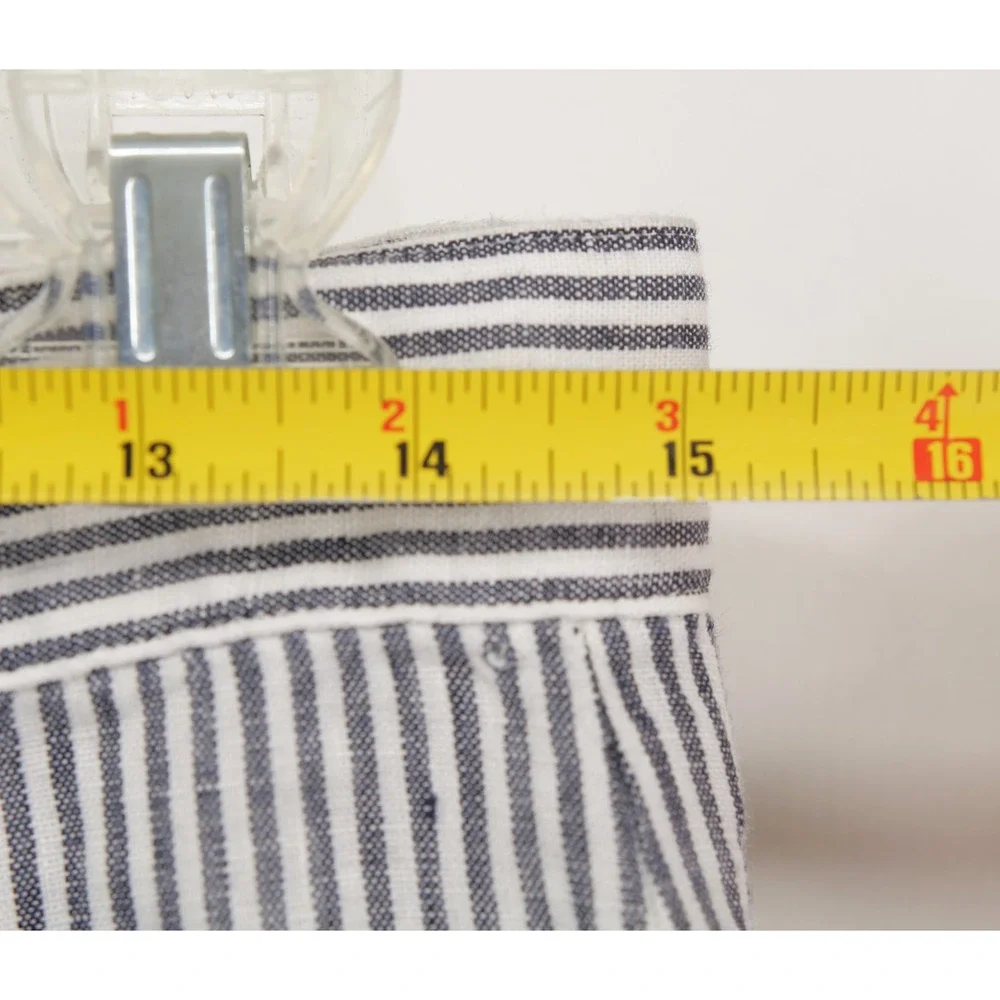 Alex Crane Mens 28Wx30L NWT Navy White Striped Pants 100% Linen Relaxed Fit